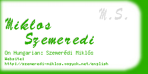 miklos szemeredi business card
